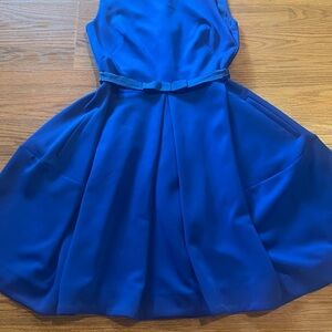 Taylor Cobalt Blue Midi Dress with Bow